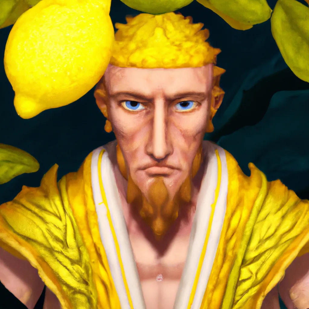 Prompt: The Greek god of Lemons, epic, 8k