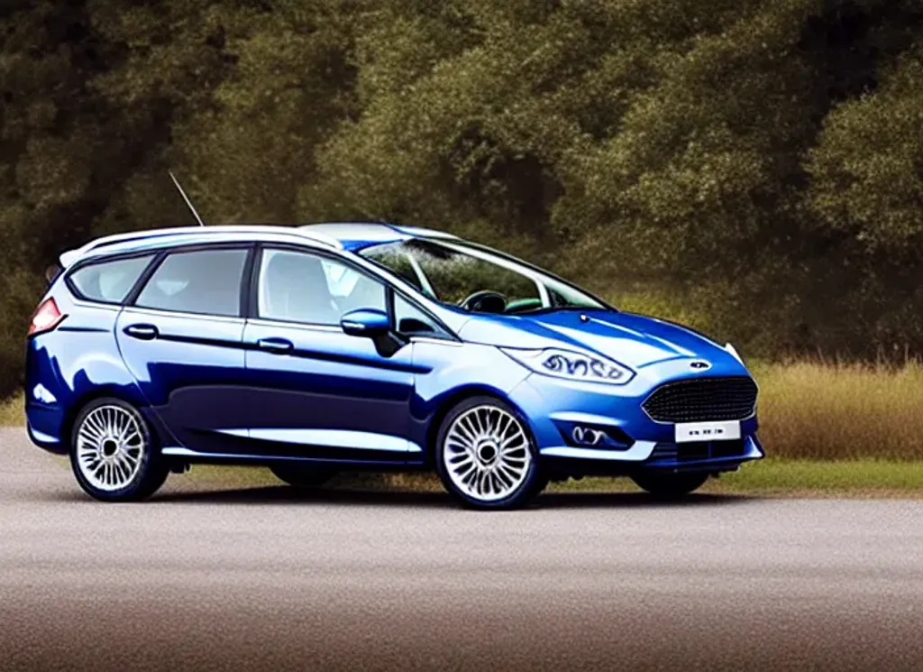 Prompt: An photograph of an Ford Fiesta station wagon