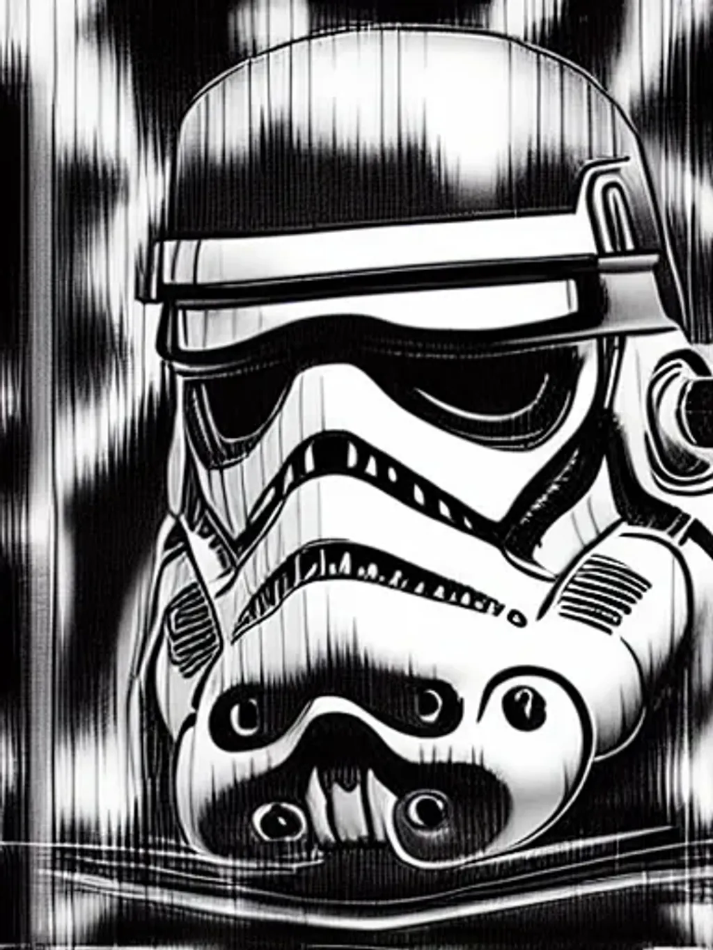 Prompt: photo portrait of a stormtrooper by kentaro miura manga art style