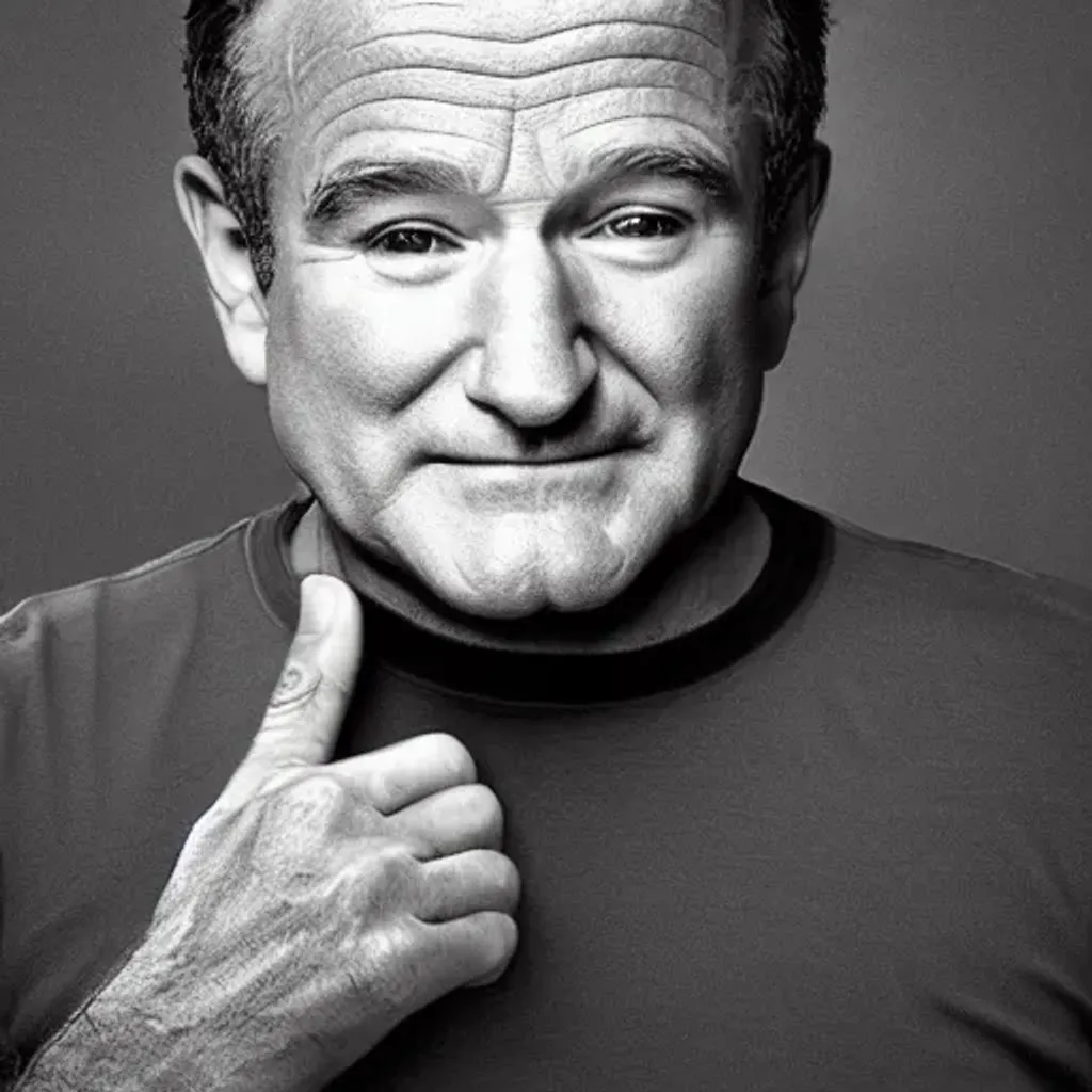 Prompt: robin williams, portrait, hdr, realistic