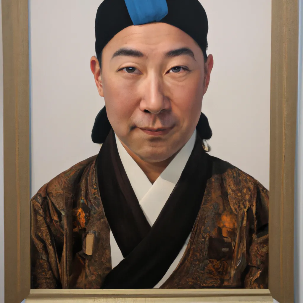 Prompt: Hyper realistic 
lost & found 
Size of a room
Louis Vuitton gallery show 
close up of Genghis khan, symmetrical eyes , monumental oil painting  
by artist Johannes Vermeer
  