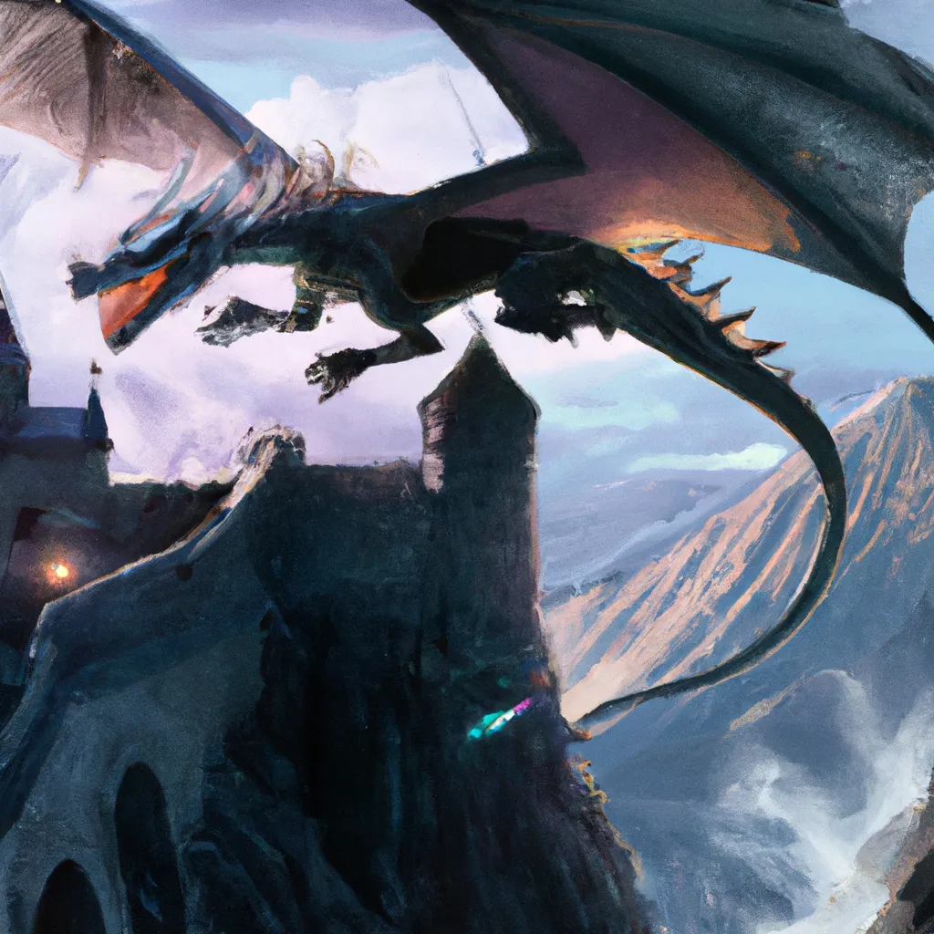 Prompt: dragon flying around, dracula castle, Anime Key Visual, digital art, beautiful detailed intricate insanely detailed trending on artstation, photorealistic illustration, cinematic, cell shaded, close up view
