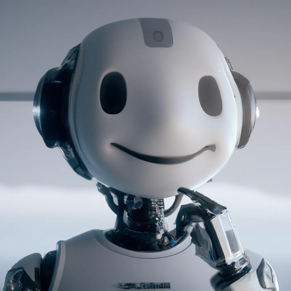 Prompt: a robot with a smile on its face, an ambient occlusion render by Mike Winkelmann, cgsociety, les automatistes, rendered in cinema4d, physically based rendering, vray tracing