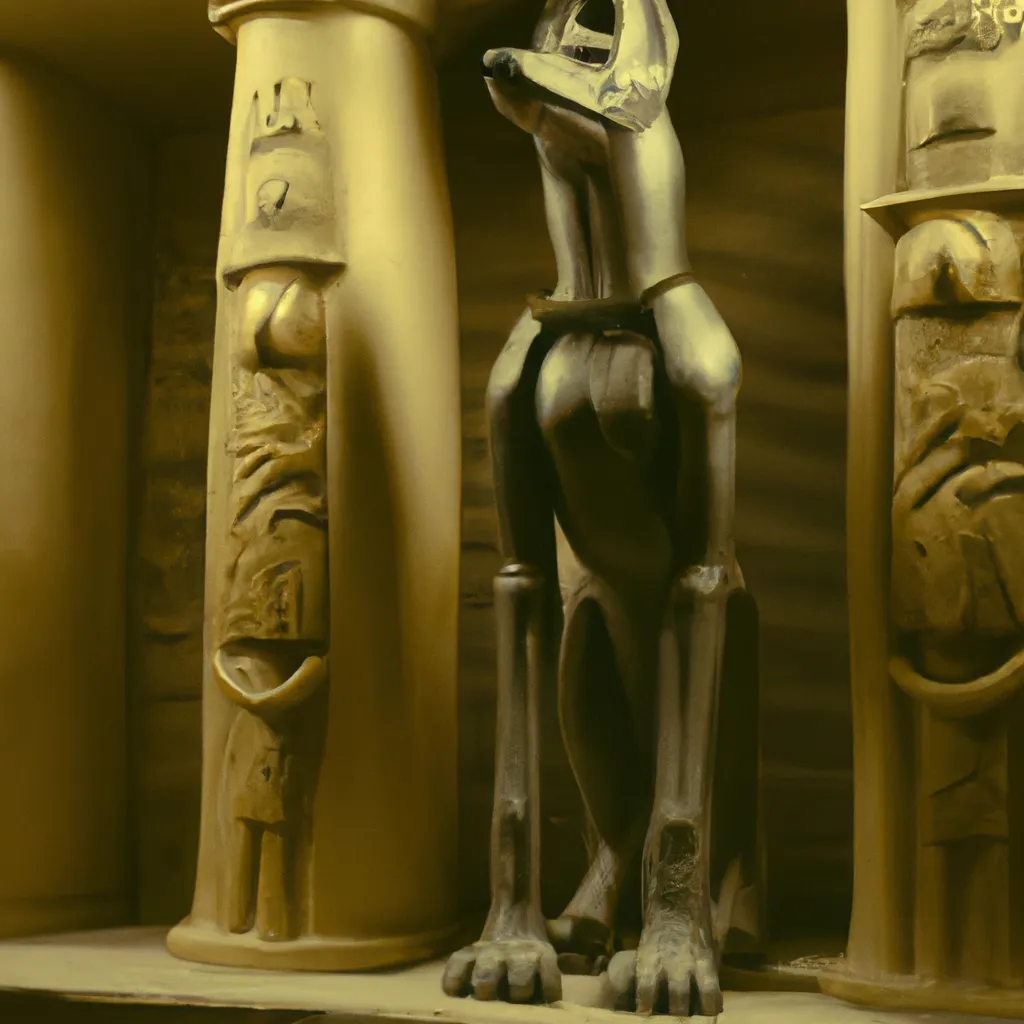 Prompt: Anubis giger in an Egyptian tomb