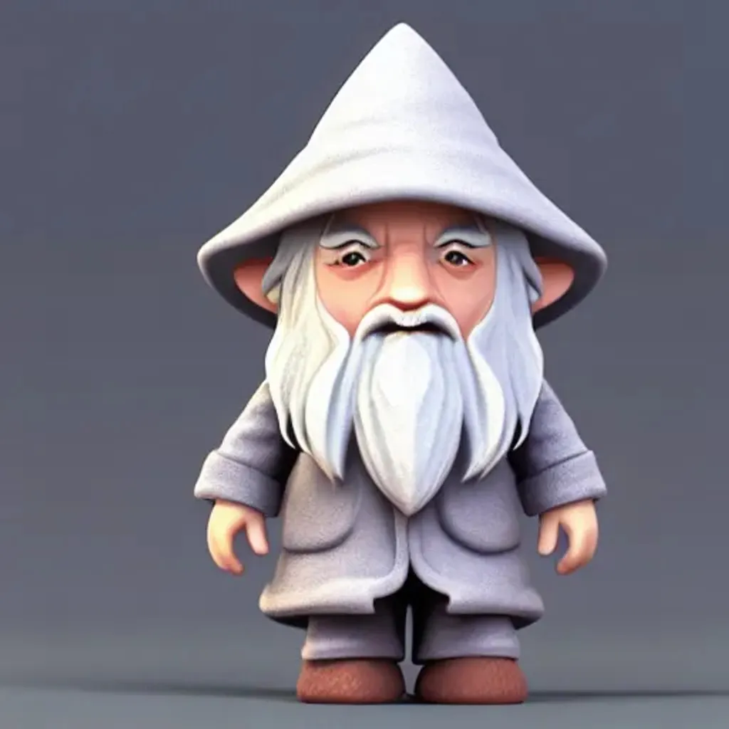 Prompt: tiny cute Gandalf toy, standing character, soft smooth lighting, soft pastel colors, skottie young, 3d blender render, polycount, modular constructivism, pop surrealism, physically based rendering, square image