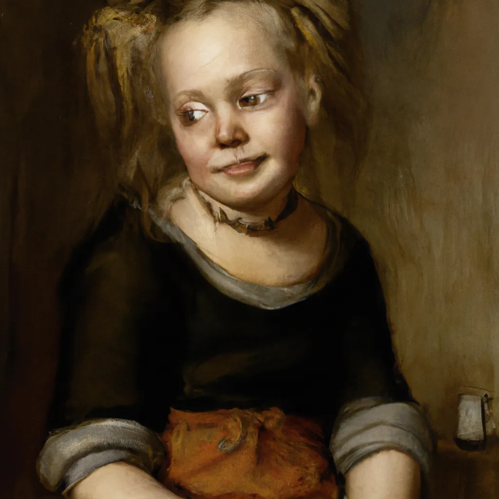 Girl With Messy Hair, Stockholm, 1620, by David Teni...