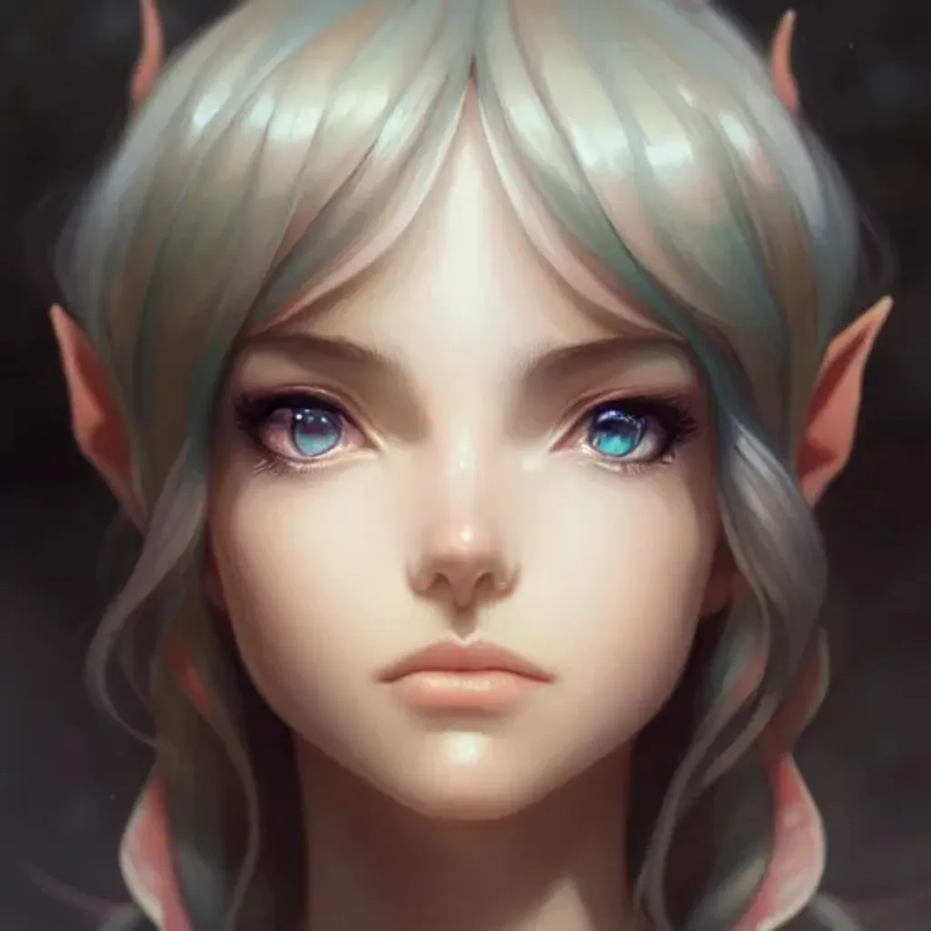 Prompt: Closeup face portrait of an elf, smooth soft skin, big dreamy eyes, beautiful intricate colored hair, symmetrical, anime wide eyes, soft lighting, detailed face, by makoto shinkai, stanley artgerm lau, wlop, rossdraws, concept art, digital painting, looking into camera