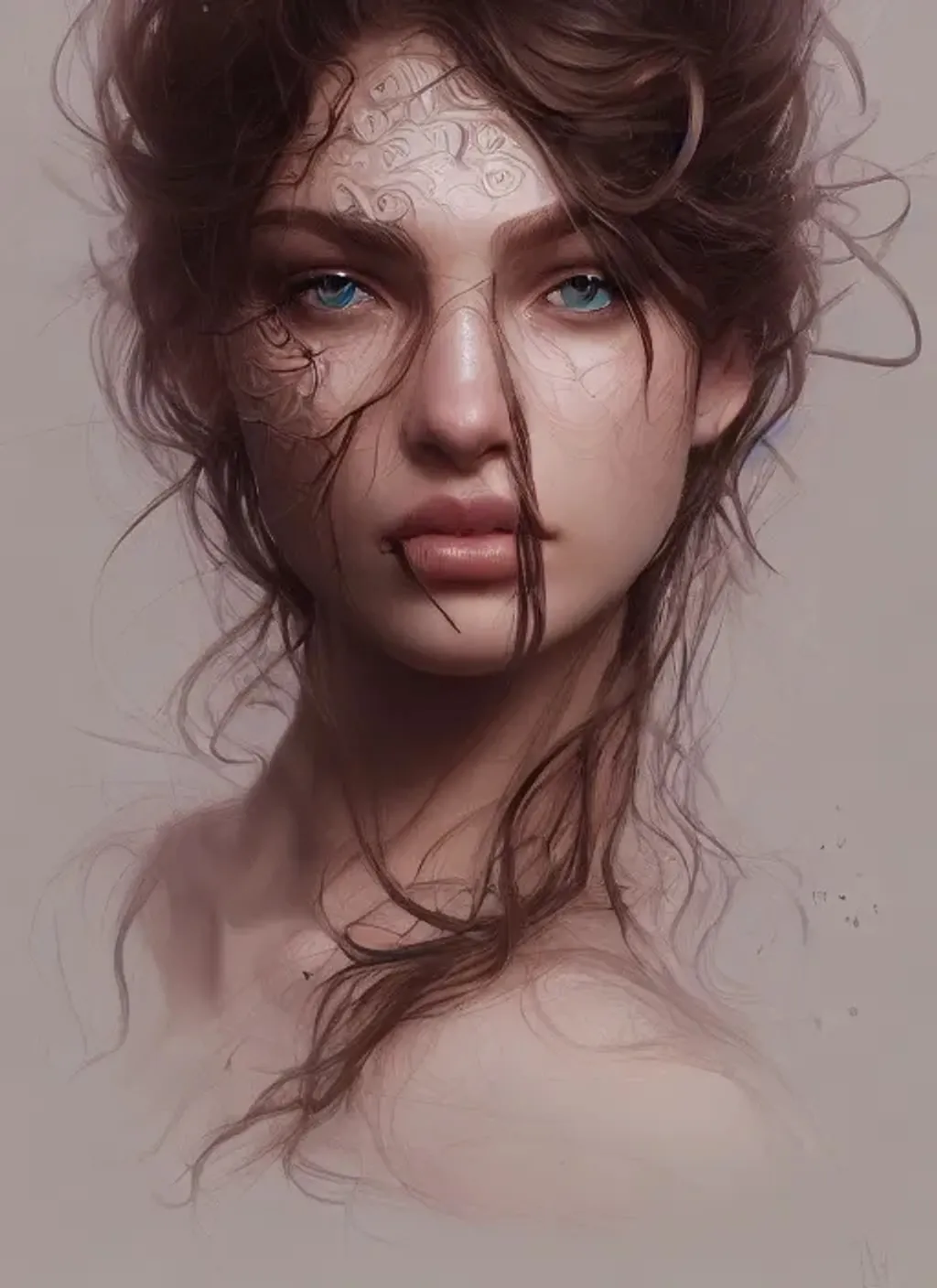 Prompt: Portrait of halfing with intricate hair and with cute face,  perfect composition, hyperrealistic, super detailed, 8k, high quality, trending art, trending on artstation, sharp focus, studio photo, intricate details, highly detailed, by greg rutkowski