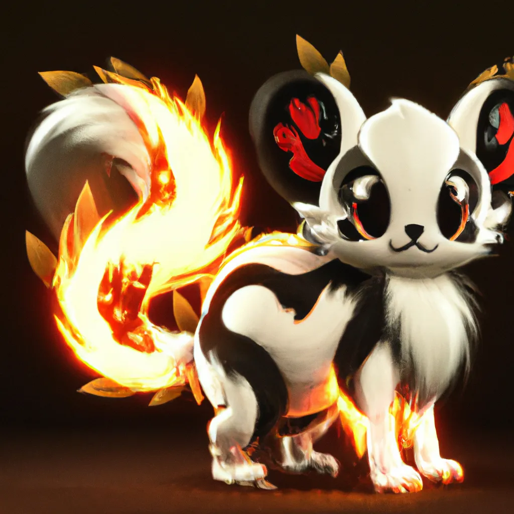 Prompt: skunk pokemon, spotted skunk, fire and ghost type pokemon, cute, cute ghost, mascot, starter, like eevee, like flareon, ken sugimori style, pokemon design, pokemon concept, fakemon, new pokemon, trending online, fluffy, adorable, ken sugimori, high quality, 8k, digital Art, perfect composition, beautiful detailed intricate insanely detailed octane render trending on artstation, 8 k artistic photography, photorealistic concept art, soft natural volumetric cinematic perfect light, chiaroscuro, award - winning photograph, masterpiece, oil on canvas, raphael, caravaggio, greg rutkowski, beeple, beksinski, giger