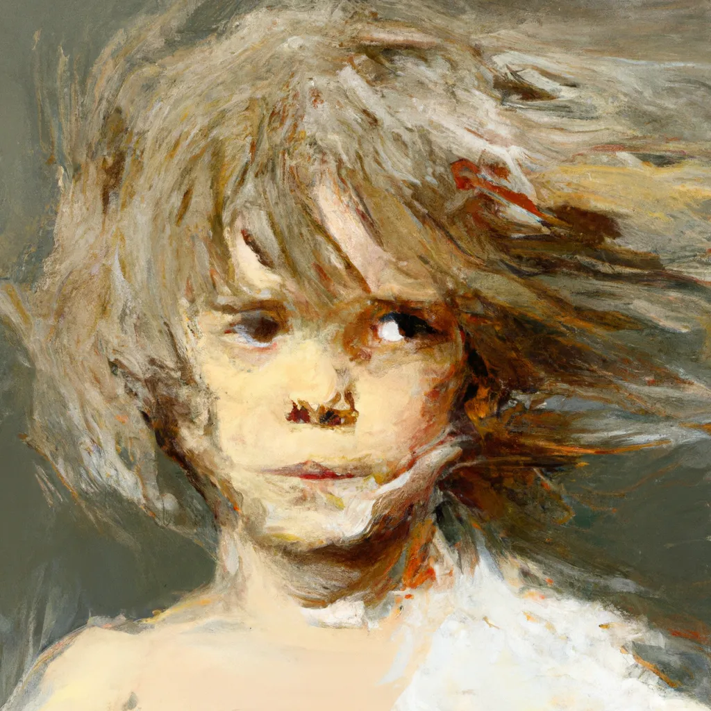 Prompt: Girl With Messy Hair, 1880, by Willem de Kooning