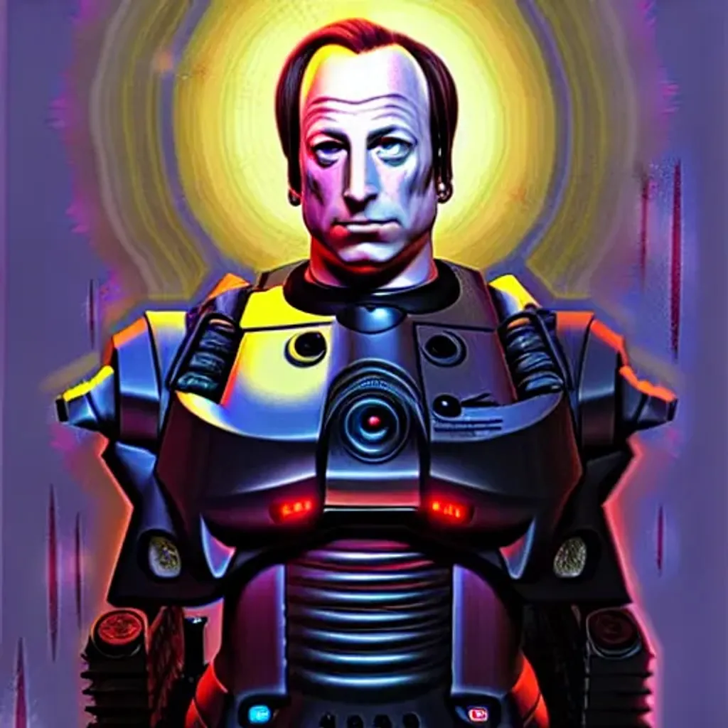 Prompt: Bob Odenkirk Cyborg, by Dave Dorman
