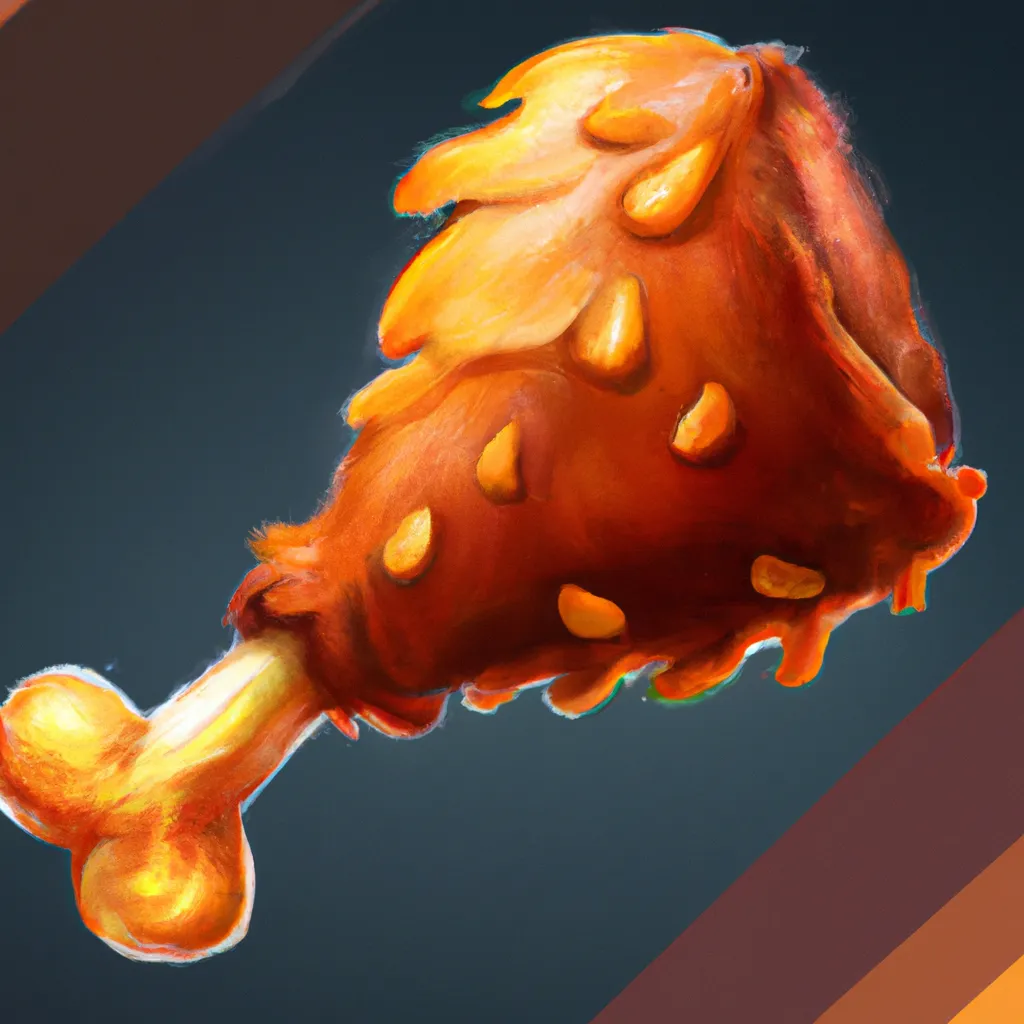 Prompt: a cartoon picture of Fried Chicken Drum Stick, concept art by senior artist, polycount, lyco art, matte painting, concept art, 2d game art, close up, detailed