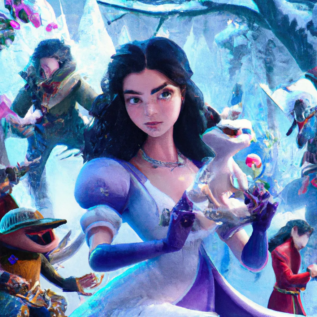 Prompt: Ultra high Quality photo | A monster witch  is serving Dali and Escher and Klarwein posing as cute furry little Snow White  | concept art | video game  character | saxophone  | flora fauna theme | fine details and expressions | Snow White  movie | ultra high resolution octane  | midjourney  | subject centered | photo realistic | ultraviolet  | upscale | by Artgerm Artstation Pixar Disney Hanako Yamamoto