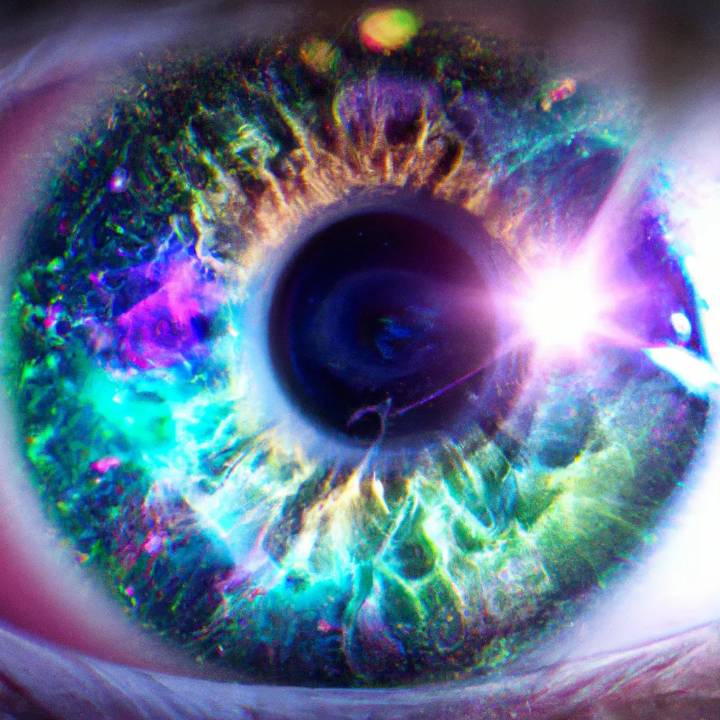 Prompt: magical colorful close up of a Human Eye with different tones, particles and aurora lights reflecting, 4k, sharp, depth of field, digital art, high Detail,ultra realistic, dramatic lighting, epic composition, cinematic, Artstation