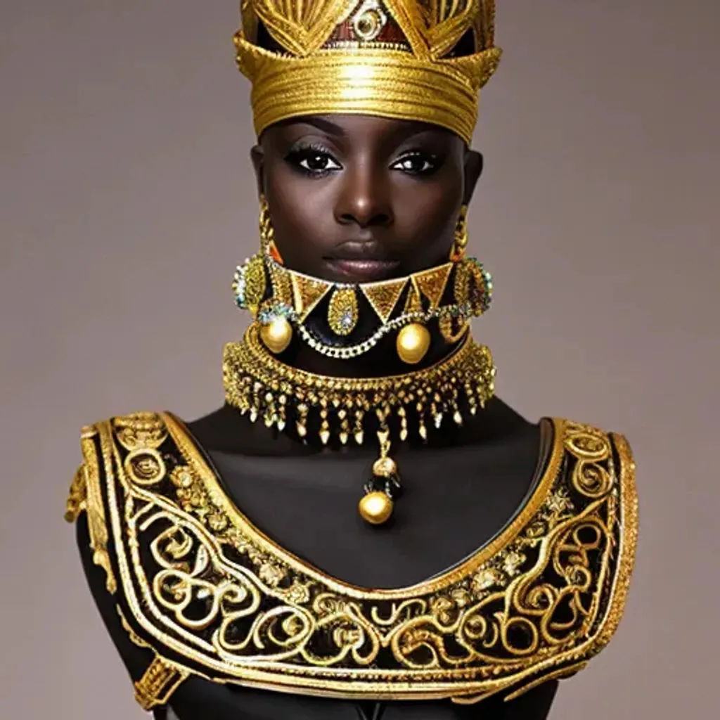 Beautiful Dark Skinned Nubian Princess In Ornate Armor Openart 4164