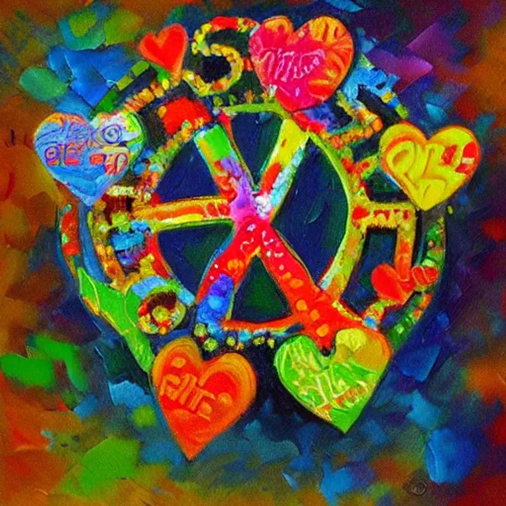 Peace And Love Around The World Oil Painting