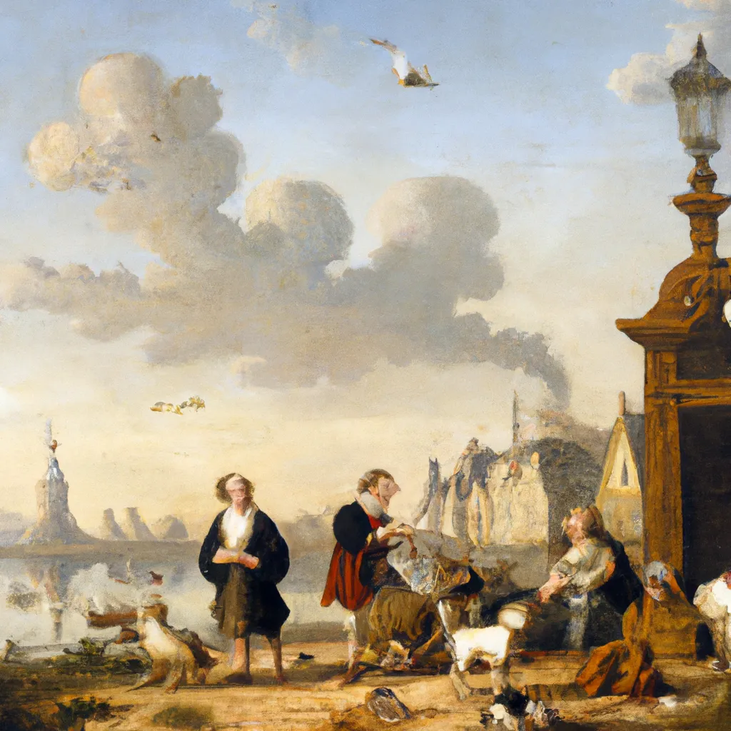 Prompt: A Beautiful Morning by the Thames, Berlin, 1620, by David Teniers the Younger