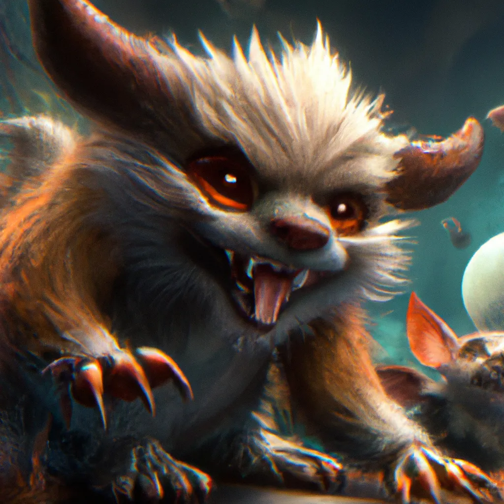 Prompt: Ultra high Quality photo |A cute little furry monster  is serving Dali and Escher and Klarwein posing as cute furry monster beasts | video game | flora fauna character | fine details and expressions | industrial  revolution | ultra high resolution octane  | midjourney | centered | photo realistic | upscale | by Artgerm Artstation 