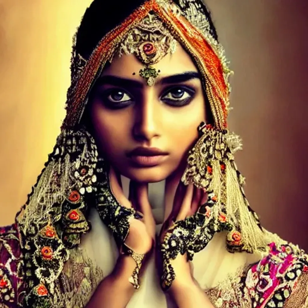 Prompt: Indian young girl  who looks like a breath of fresh air, fantasy, vogue editorial, intricate details, award winning photography 