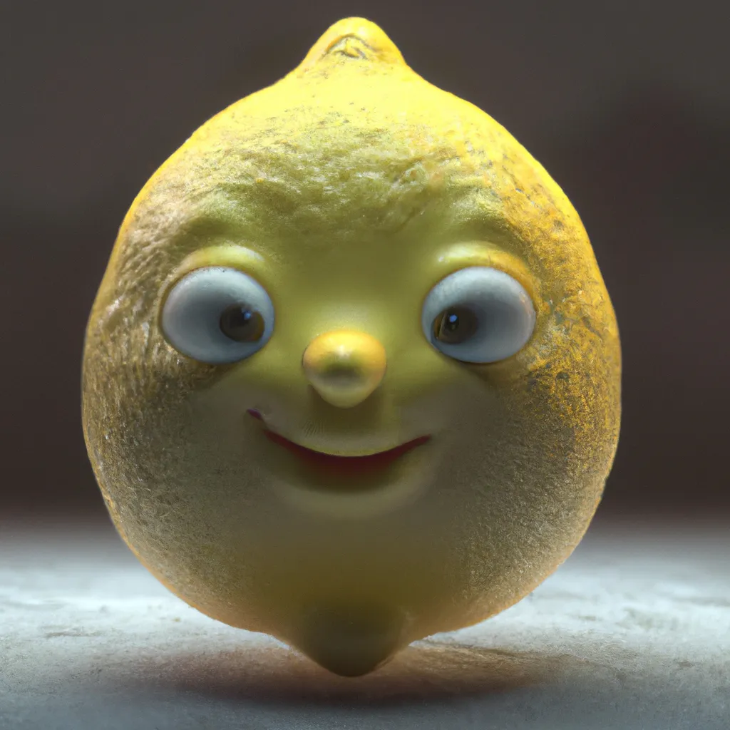 Prompt: A painting of a cute lemon character, design by cory loftis, fenghua zhong, ryohei hase, ismail inceoglu and ruan jia. volumetric light, detailed, rendered in octane, lots of texture, 8 k, cinematic, center in frame, symmetrical 