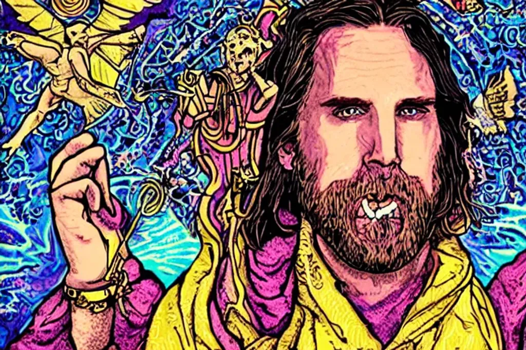 Prompt: Hyper Realistic, Duncan Trussell, Tarot Card