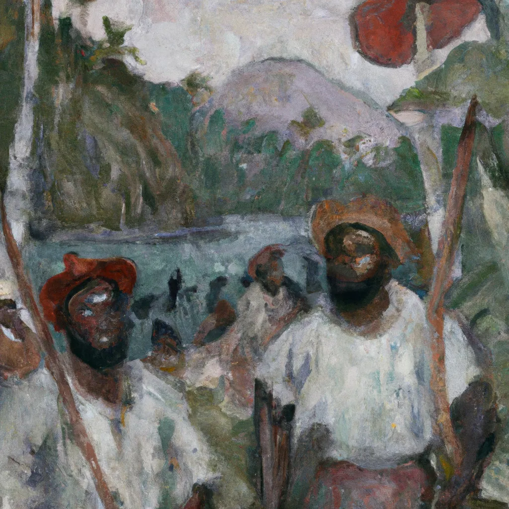 Prompt: Headhunters of Papua New Guinea, by Claude Monet