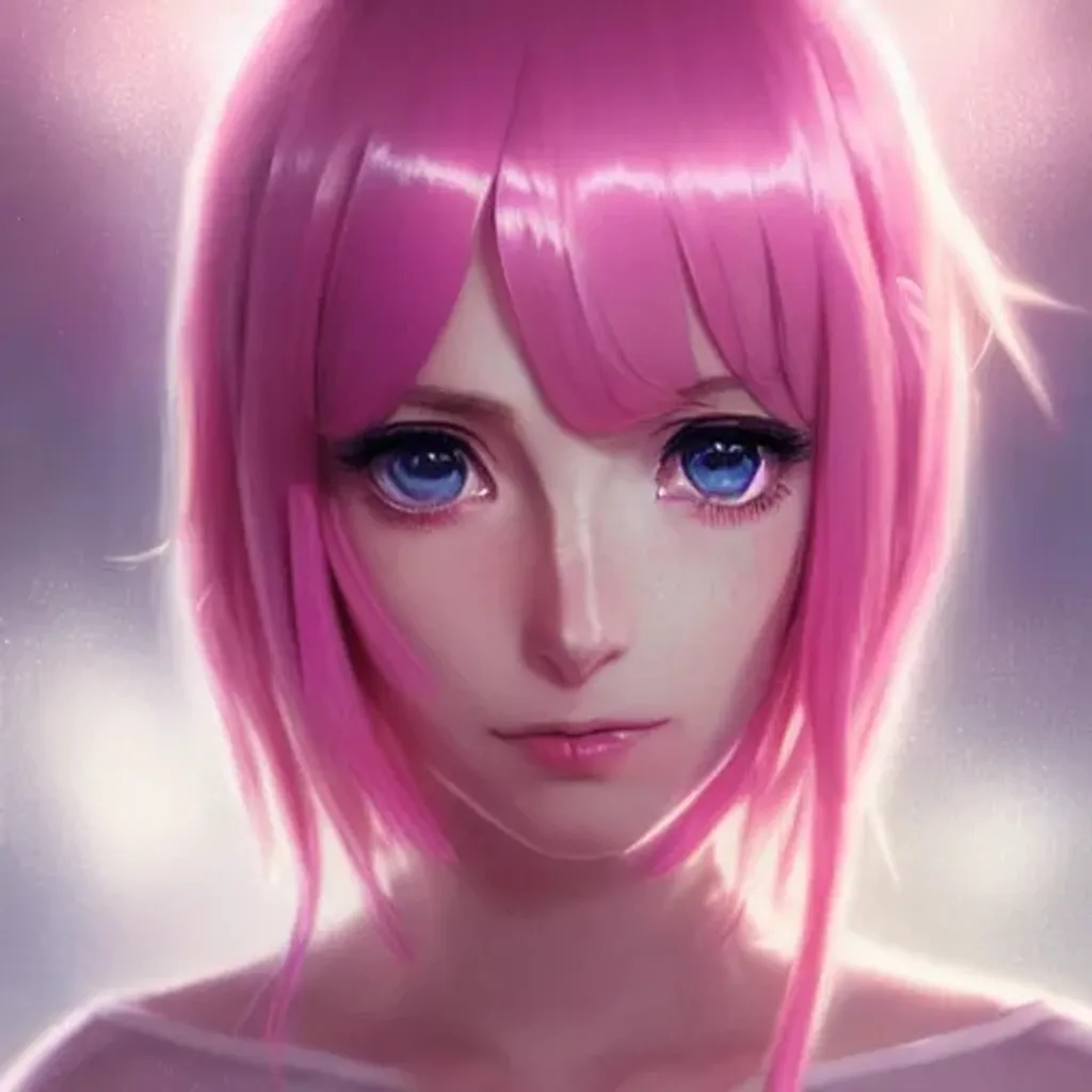 Prompt: photo of a {Allison Brie}, regal dreamy eyes, beautiful pink fading to blue hair, symmetrical, anime wide eyes, soft lighting, detailed face, by makoto shinkai, stanley artgerm lau, wlop, rossdraws, concept art, digital painting, looking into camera, HDR, 4K