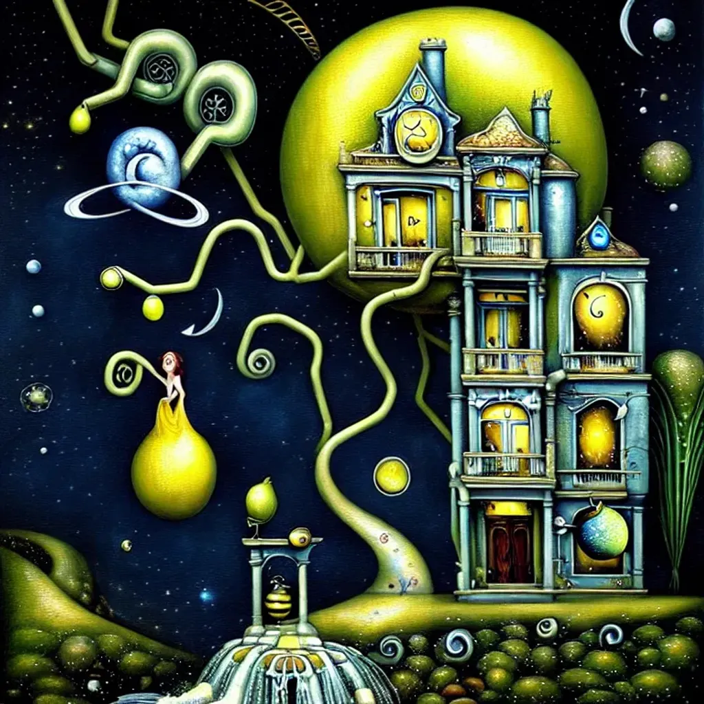 An expressive surrealism oil painting of a art nouve... | OpenArt