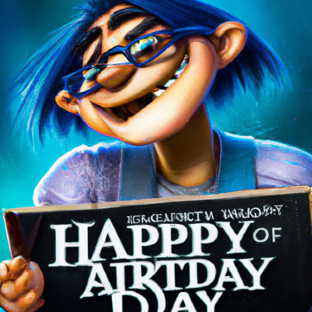 Prompt: A postcard that says “Happy Nerdy Artists Day” | concept art | fine details and expressions | ultra high resolution octane  | photo realistic | ultraviolet | by Artgerm Artstation Pixar Disney