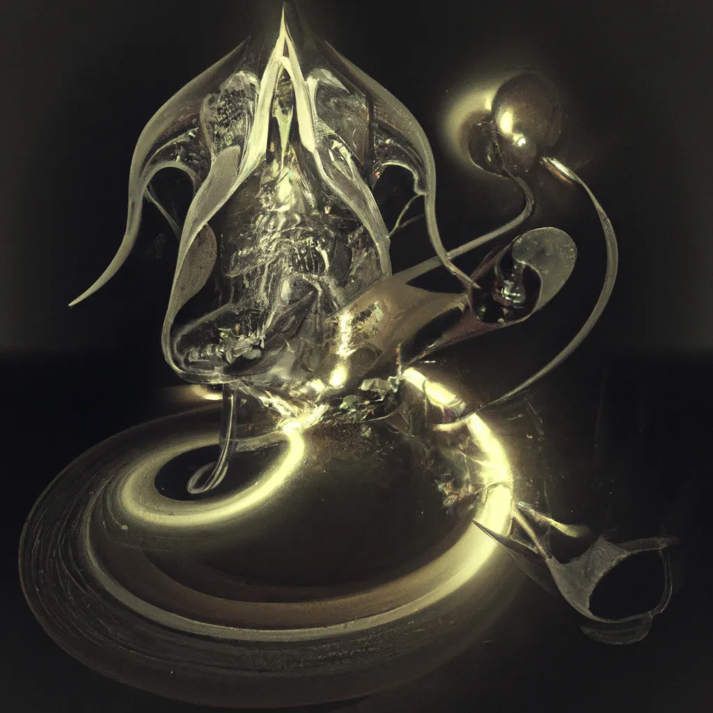 Prompt: Curvaceous Light beings | mystical chariot with a rider as a light bending cute angel covered in streaks of golden halogen light in the style of Hieronymous Bosch, Bruce Pennington, Dali, Munch, Escher, Klarwein, Yamamoto, Hattori, Leyendecker, Mullins, Magritte, Giger | muted desaturated tones | dark background | ultra sharp focus | 3d octane render artstation trending 8k unreal engine | winding deserted road | Disney Pixar Dreamworks 