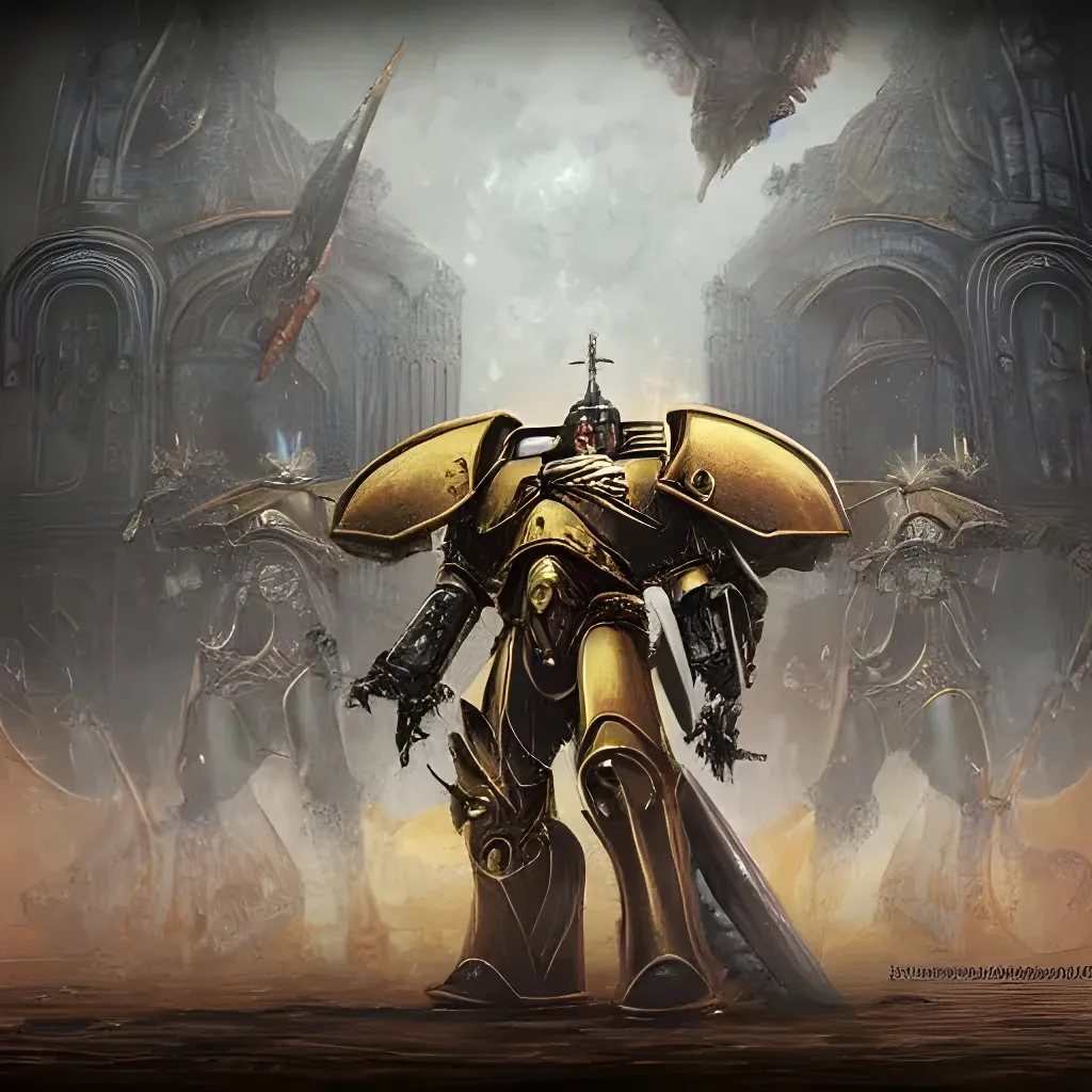 Prompt: Adeptus Custodes Art
