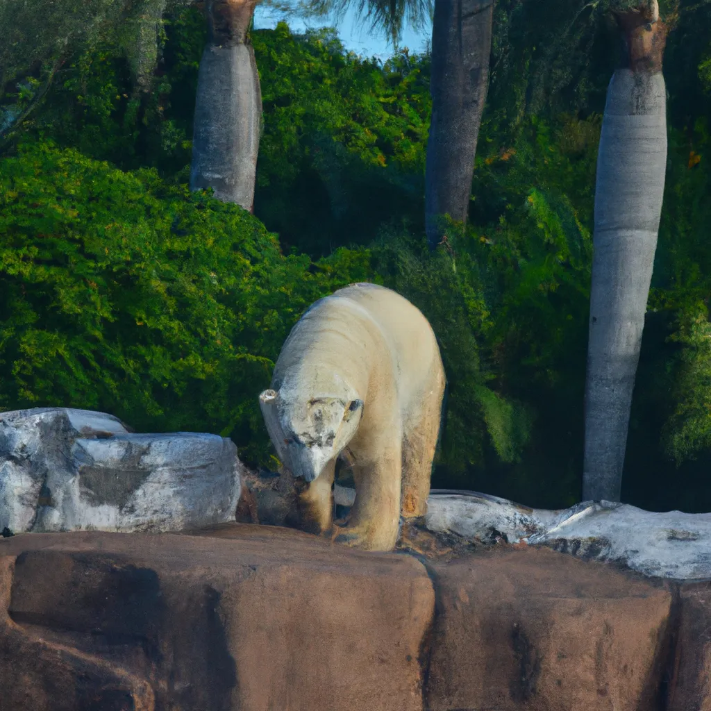 Prompt: a polar bear on a tropical island in the Indian Ocean