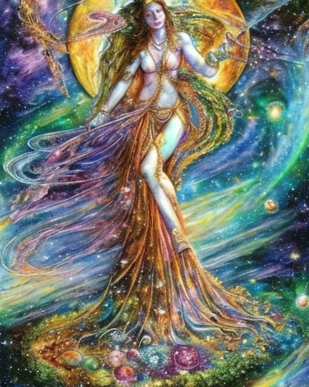 Prompt: Goddess of hubble space telescope images by senior concept artist josephine wall, trending on art station