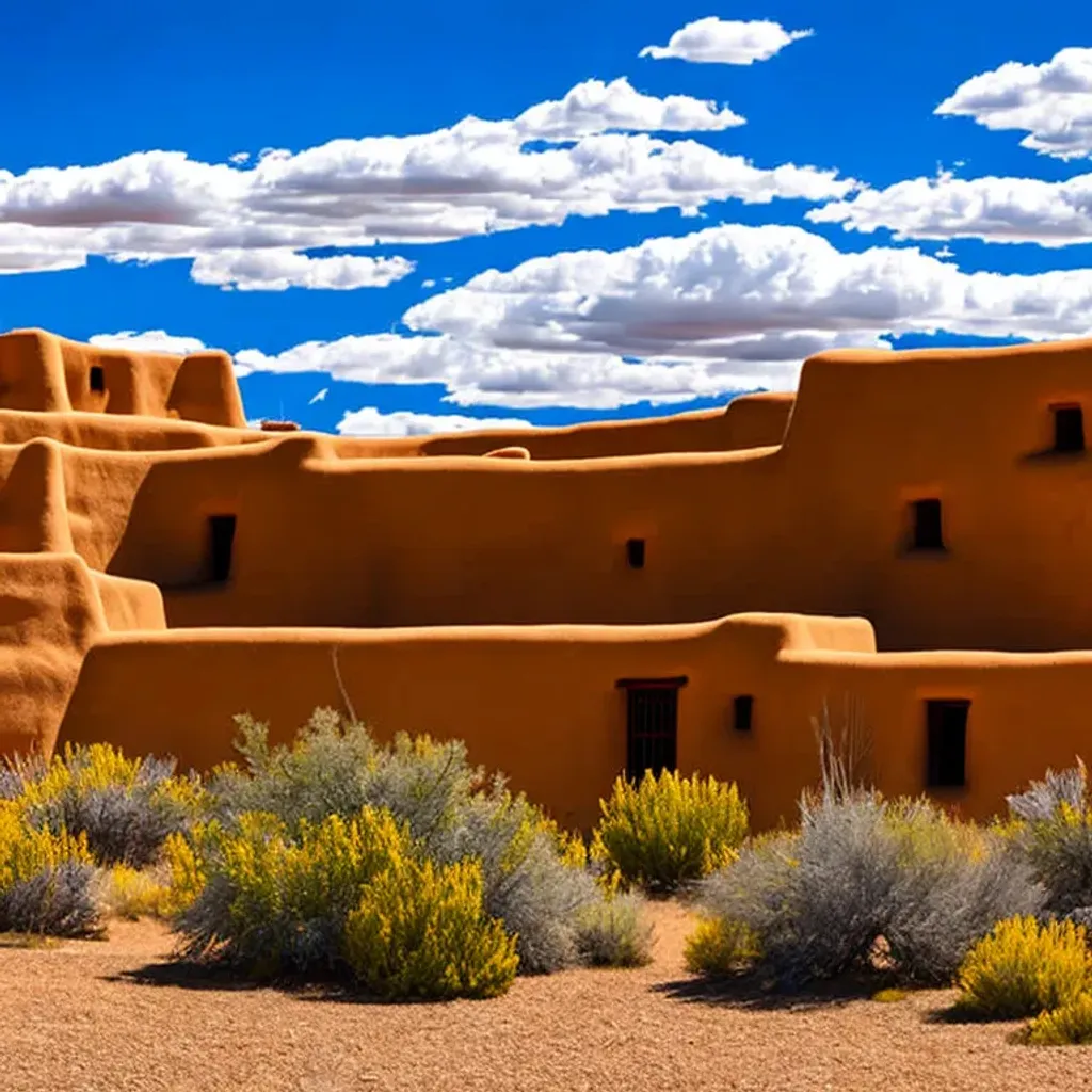 Prompt: long shot scenic professional photograph of {taos Indian Pueblo}, perfect viewpoint, highly detailed, wide-angle lens, hyper realistic, with dramatic sky, polarizing filter, natural lighting, vivid colors, everything in sharp focus, HDR, UHD, 64K