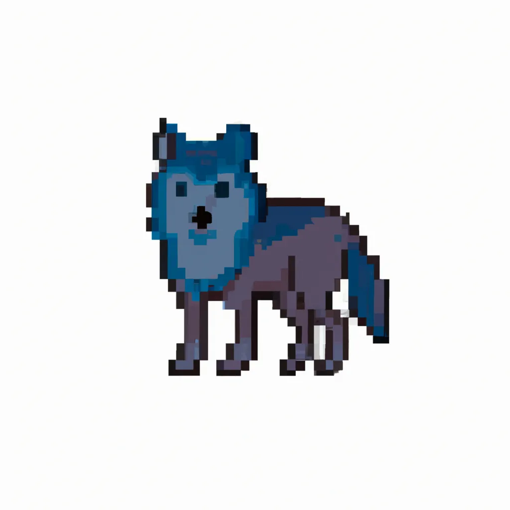 Prompt: wolf, pixel art