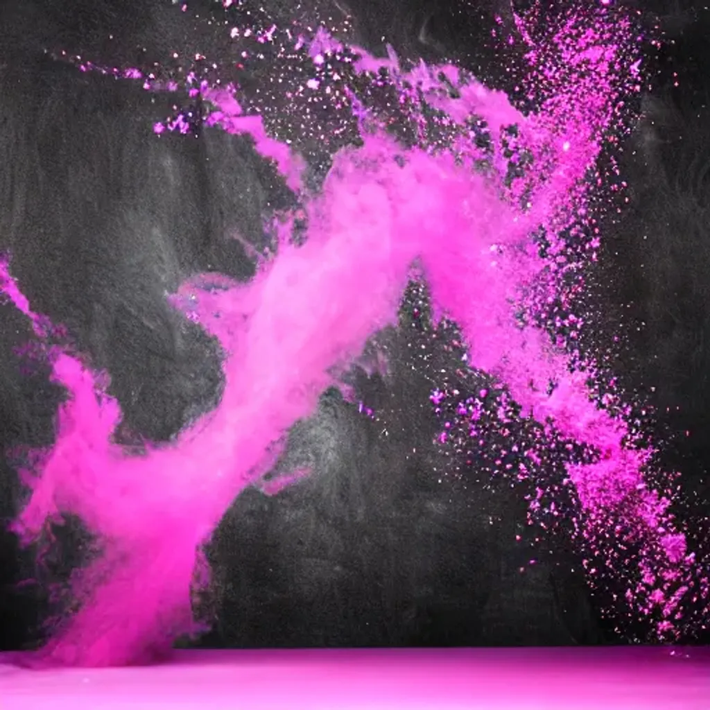 Prompt: pink magic, on black backdrop.