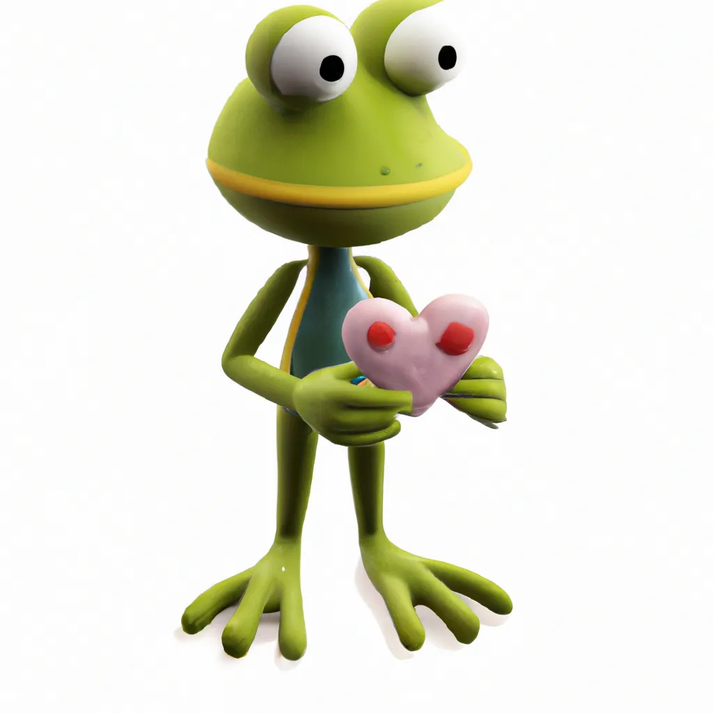 Prompt: 3D Render of Kermit the Frog by sanrio