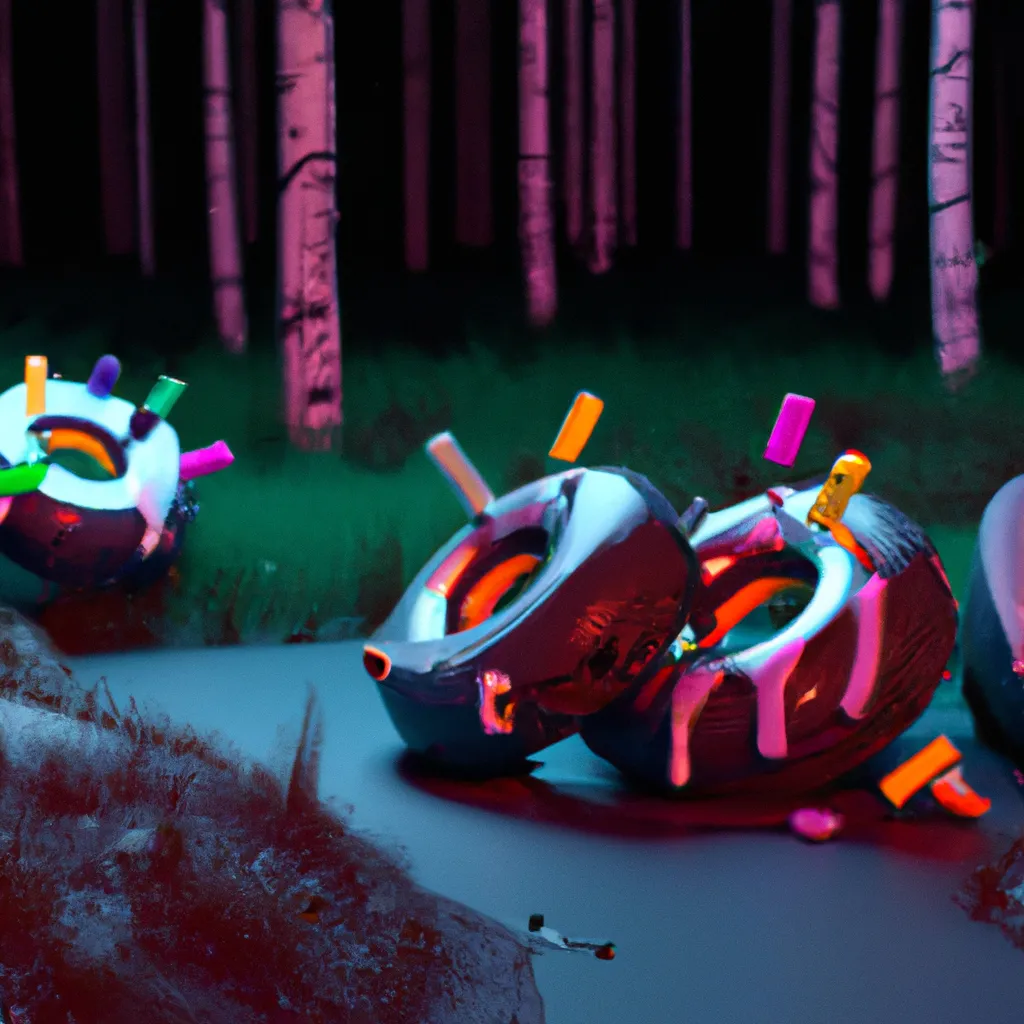 Prompt: Donut Robots destroying a forest, cute 4d rendered, bioluminescent, sharp focus, cinematic, extremely detailed, studio quality, trending in artstation, smooth