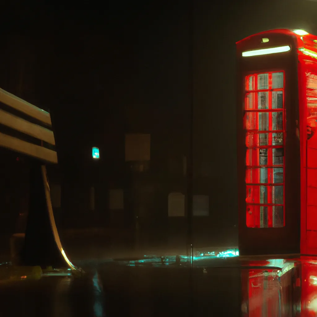 Prompt: A red telephone booth in a open road,rainy night, traffic lights,empty street, dreamy, fantasy, soft lighting,moody, volumetric,cimetric,F4,soft focus, cinematic look, paddles on the road,8k,arri Alexa lf,