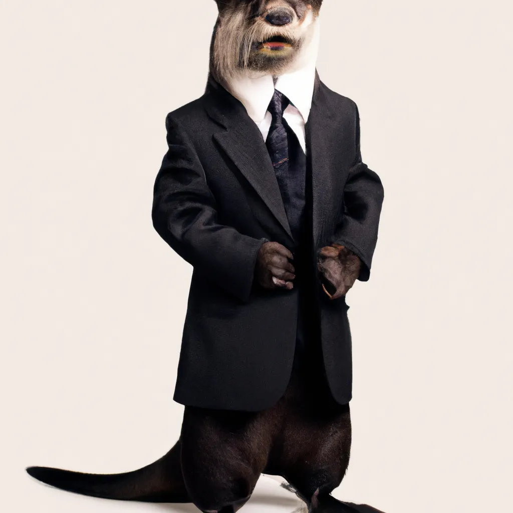 Prompt: otter wearing a suit