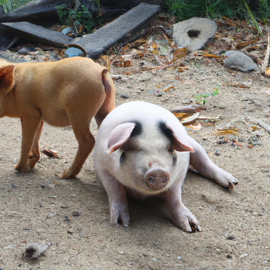 Prompt: a photo of a hybrid between a dog and a pig.