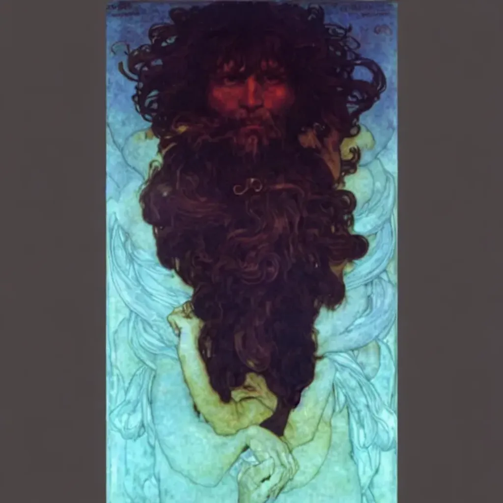 Prompt: god of fire in the storm, symmetrical face, yellow eyes, strong jawline, pale skin, detailed face, dark atmosphere, fantasy wheel, ruins, attractive, HDRI, masterpiece, smooth, sharp focus, illustration, golden ratio, jewels and old keys, art by Alan Lee Albrecht Durer alphonse mucha klimt