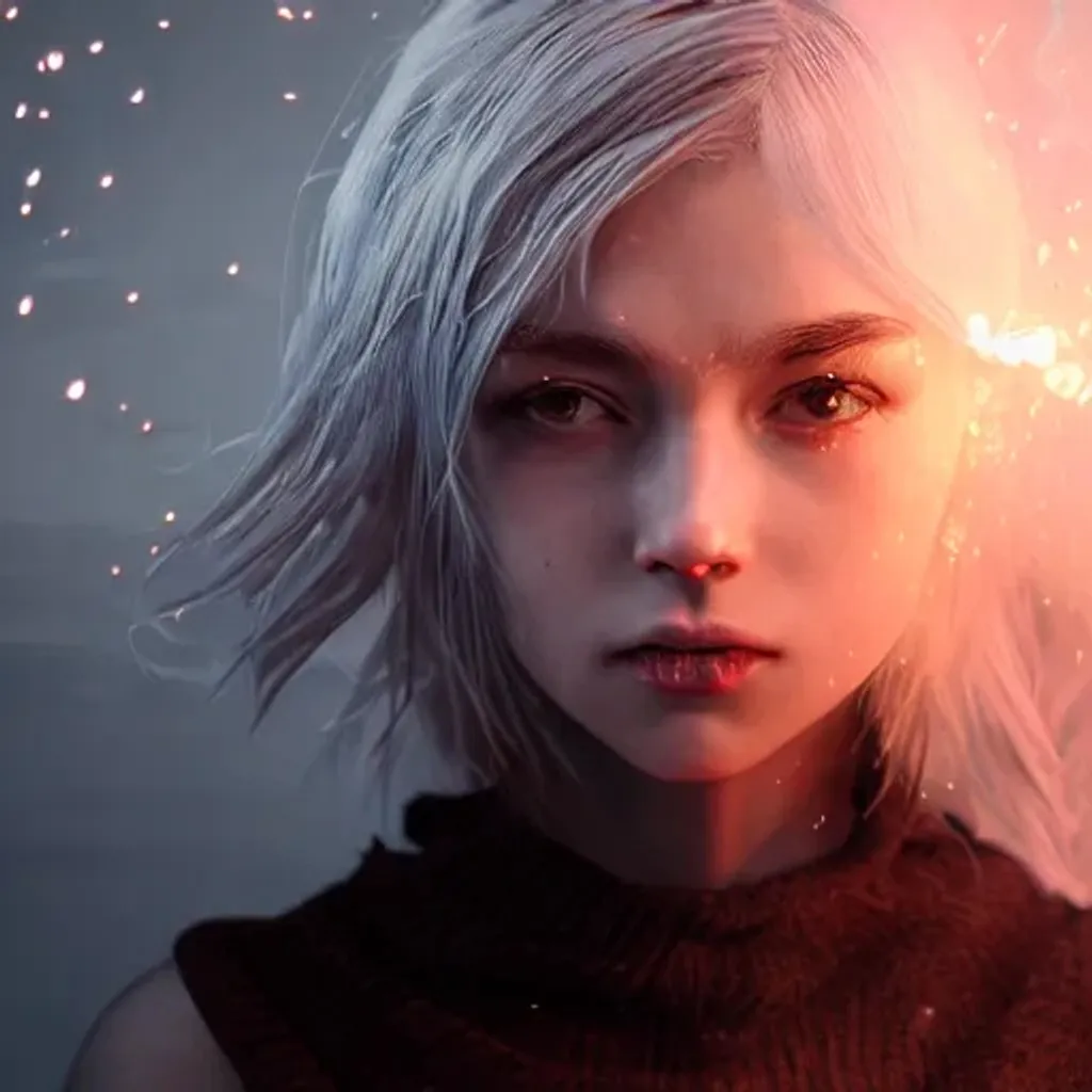 Prompt: Portrait of a silver hair girl with a wand in each hand channeling their inner rage through the whole image as effect particles, symmetrical face, highly detailed, digital painting, concept art, smooth, sharp focus, illustration, Unreal Engine 5, 8K, Greg rutkowski