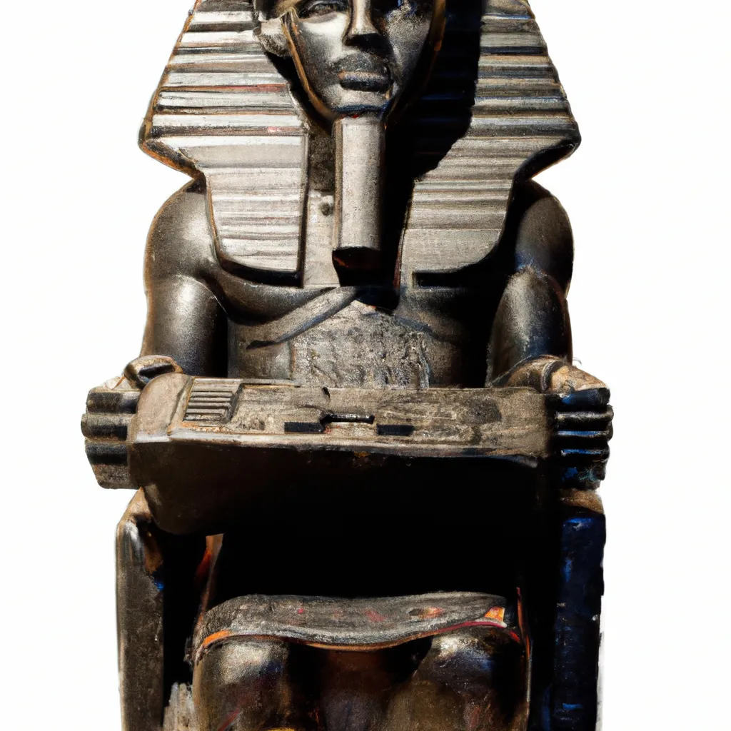 Prompt: Ancient Egypt statue of Darth Vader playing a video game