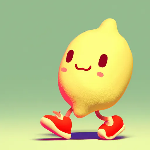 Prompt: kawaii lemon wearing red sneakers Character Concept in Unreal Engine, light in Redshift Render, High resolution, Artstation 1