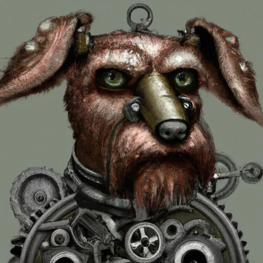 Prompt: Steampunk dog, artstation