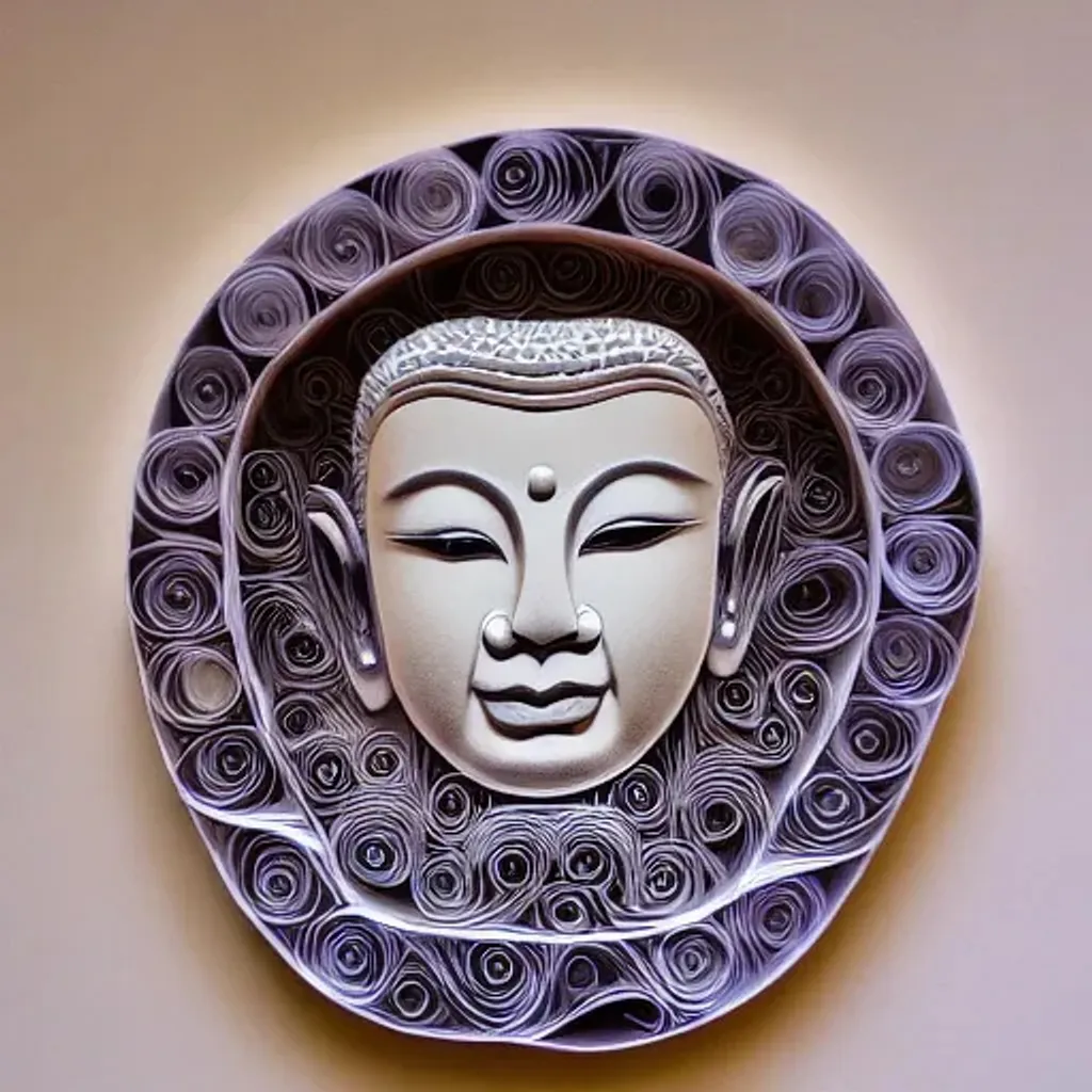 Prompt: Paper quilling of Buddha