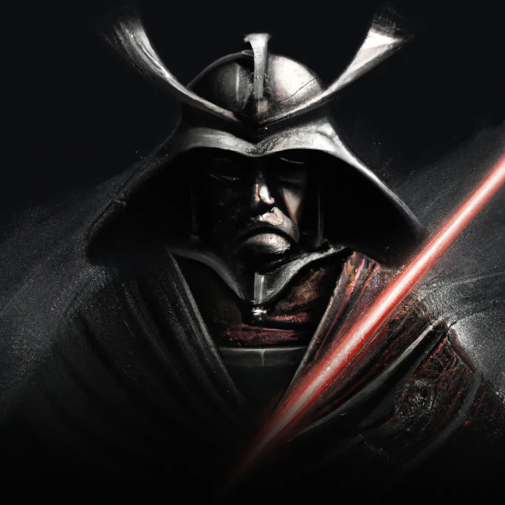 Prompt: darth Vader as a shogun,digital art,8k,high quality 