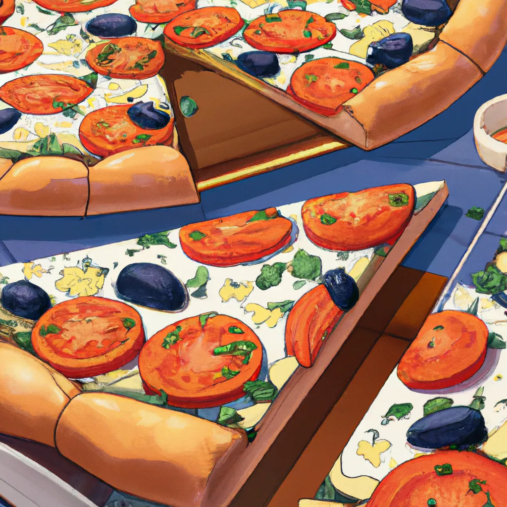 Prompt: A delicious yummy greek pizza , warm colour palette, one piece, oda, official media, food magazine, cell-shaded, anime visual, food anime