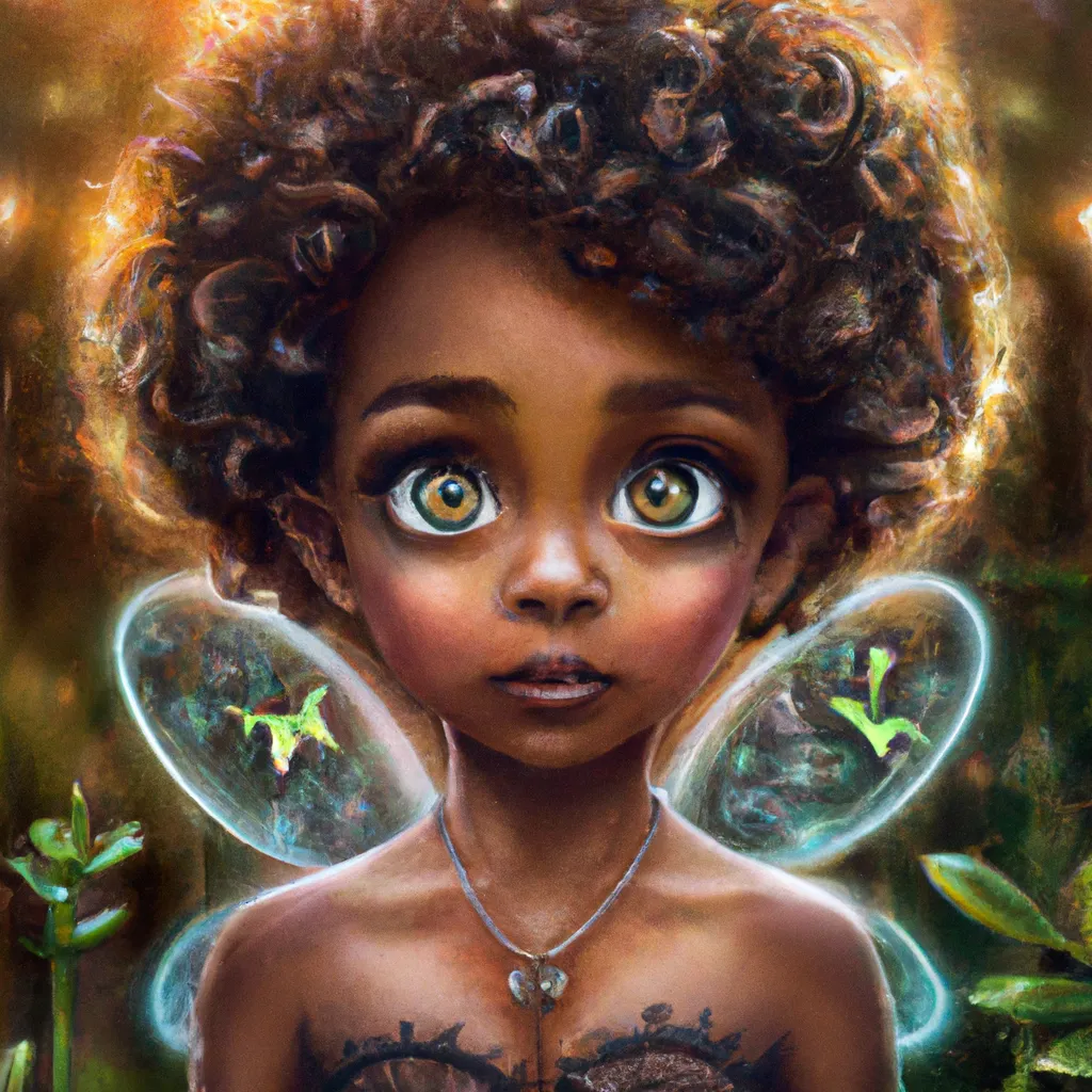 A little cute African American girl in an enchanting... | OpenArt